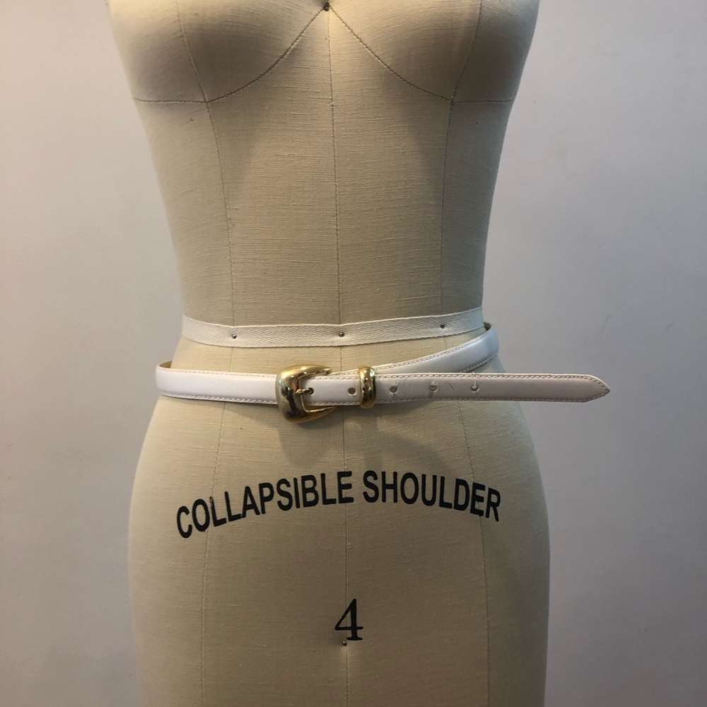 White Belt with Gold Buckle